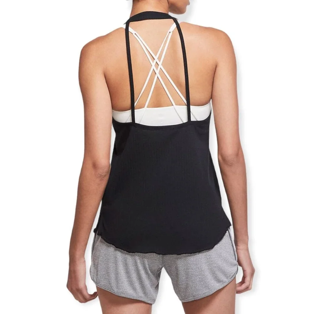 Nike Yoga Core Collection Black Ribbed Tank Top